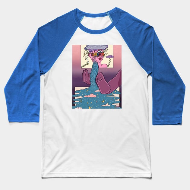 I'll Catch Your Tears Baseball T-Shirt by DejaDoodlesArt